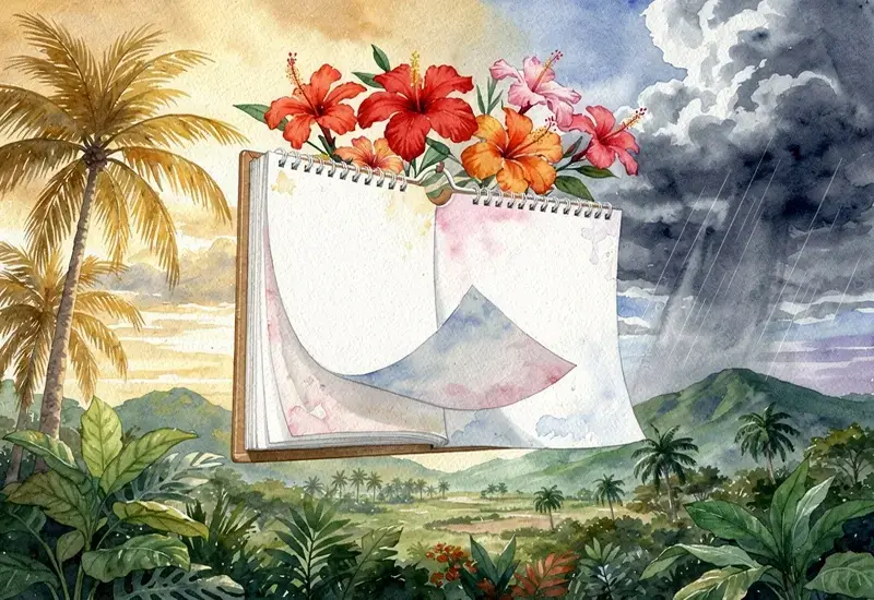 Calendrier tropical montrant les différentes saisons climatiques pour planifier un voyage à Holguín Cuba